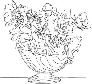 bouquet of flowers for coloring