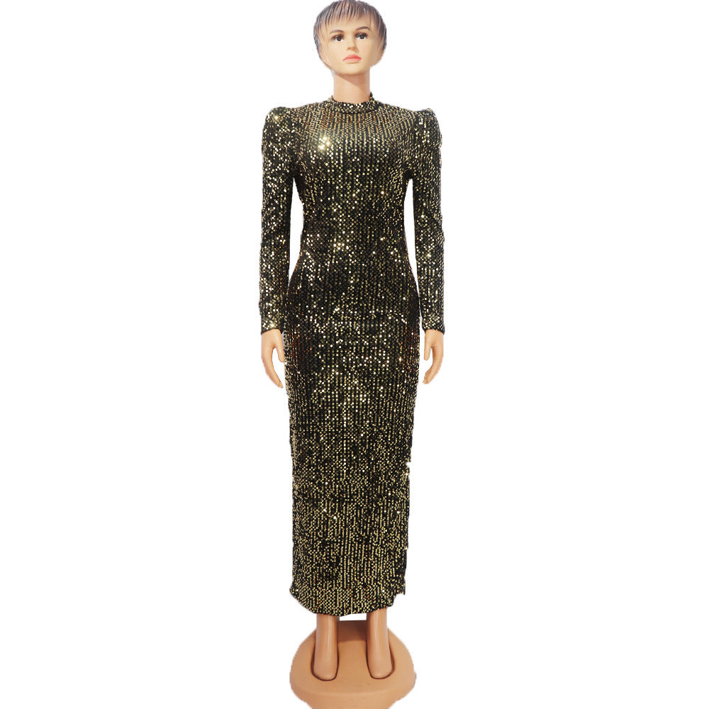 Black & a Hint Women's Elegant Sequin Dress