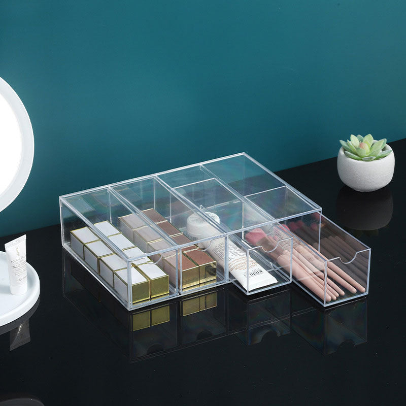 Snazzy Acrylic Stackable Four-drawer Glasses Storage Box