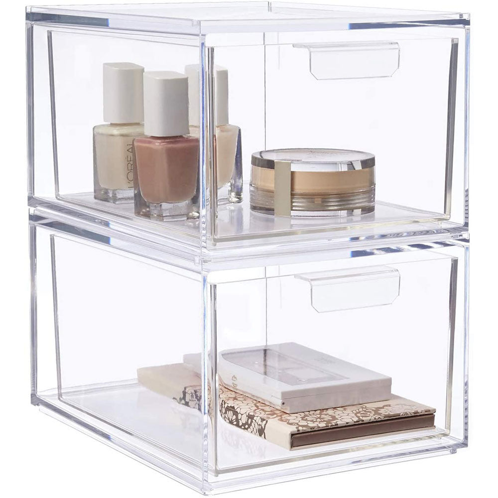 Snazzy Transparent Stackable Cosmetic Storage Bin