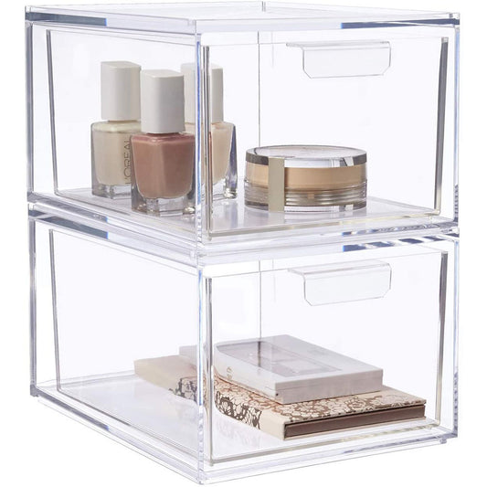 Snazzy Transparent Stackable Cosmetic Storage Bin