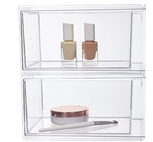 Snazzy Transparent Stackable Cosmetic Storage Bin