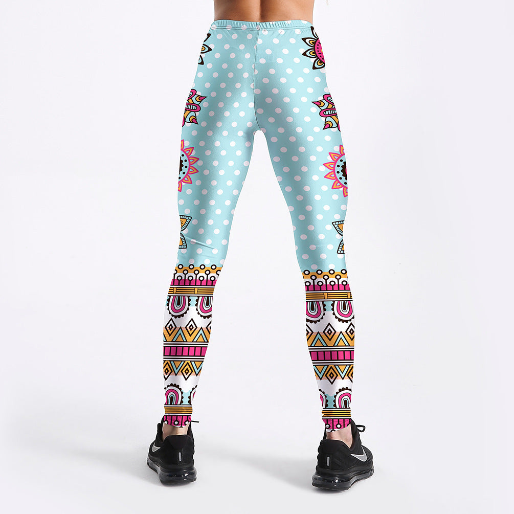 Sudoriferous Essentials Star Mandala Turquoise Leggings