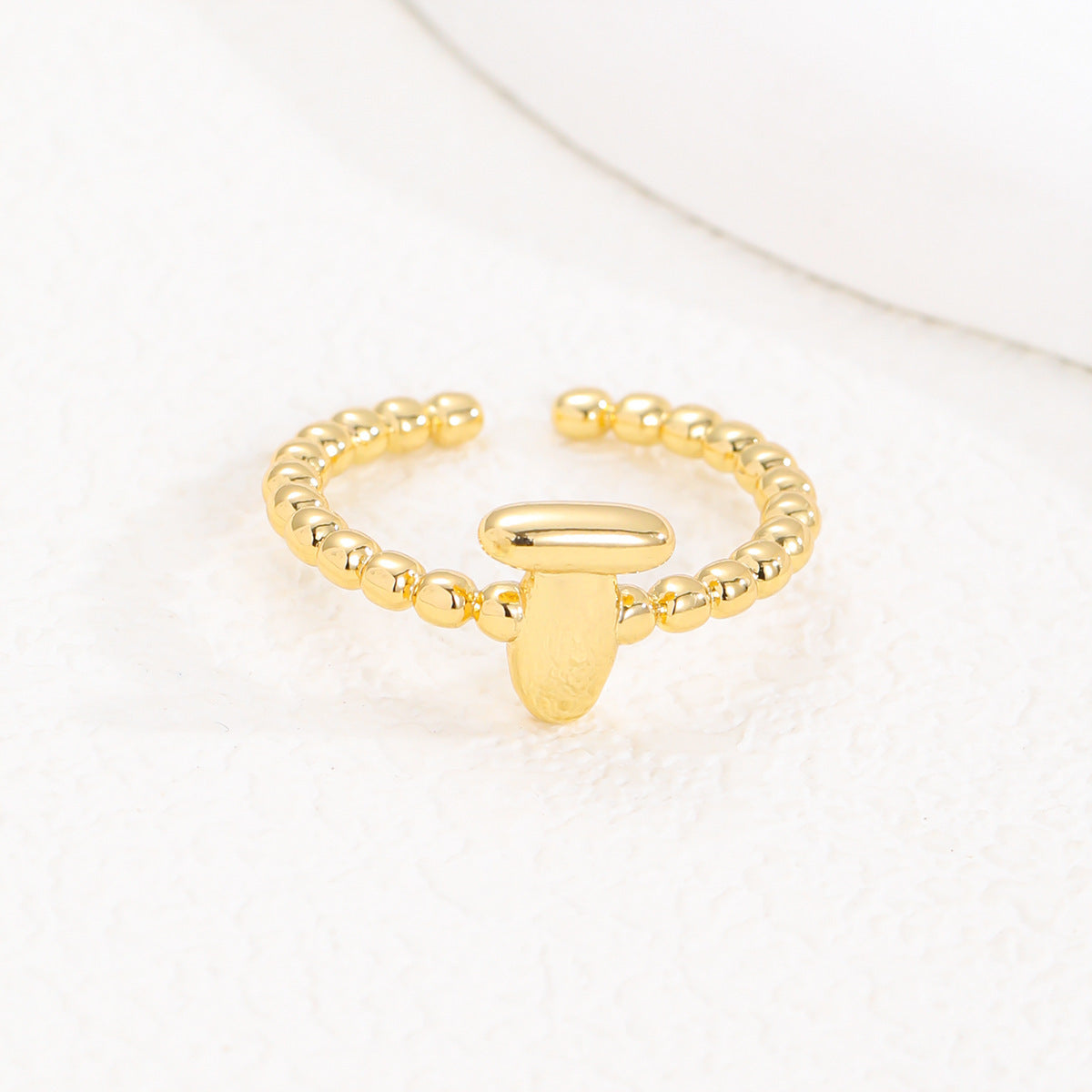 Statement Lady 18K Gold Glossy Brass Balloon Letter Ring