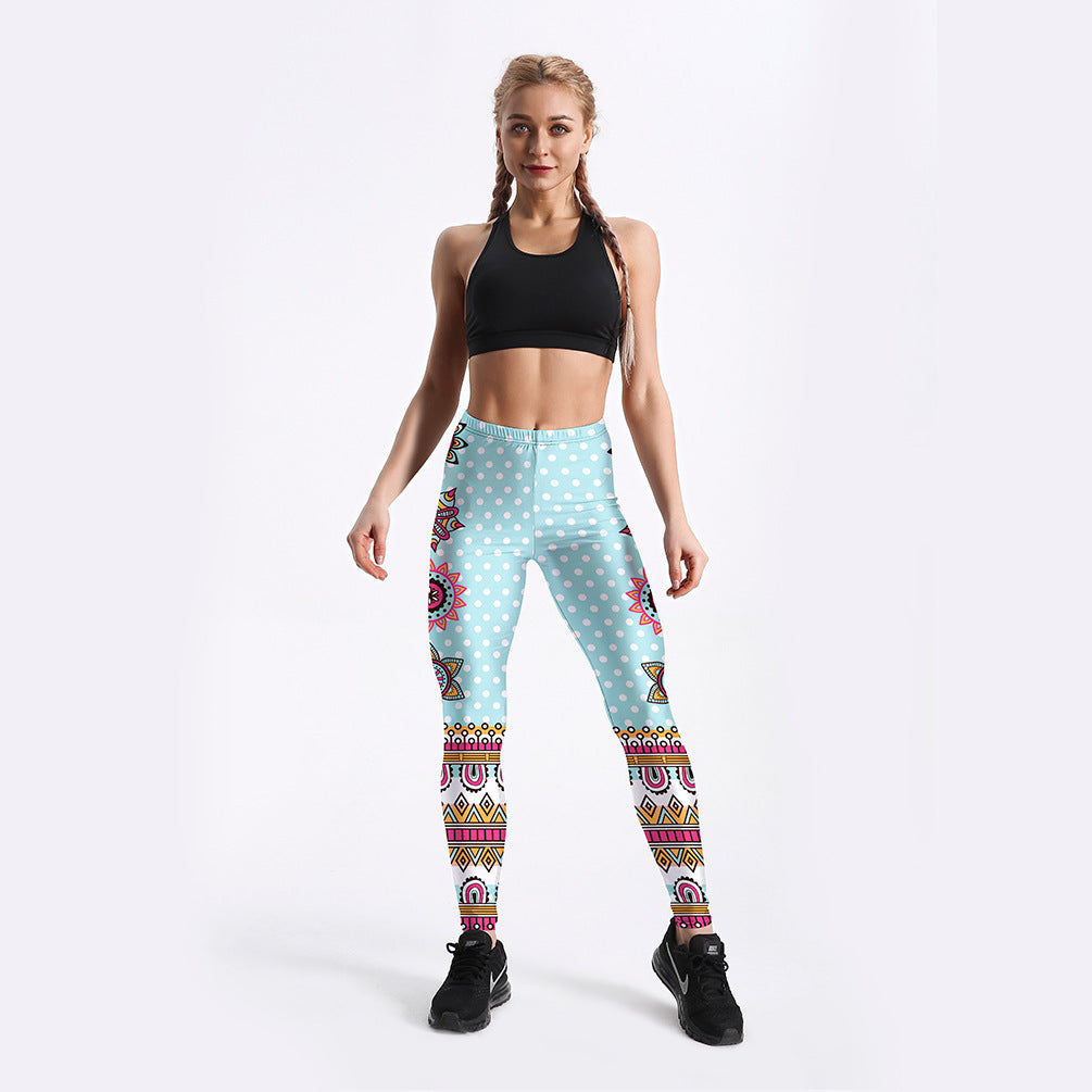 Sudoriferous Essentials Star Mandala Turquoise Leggings