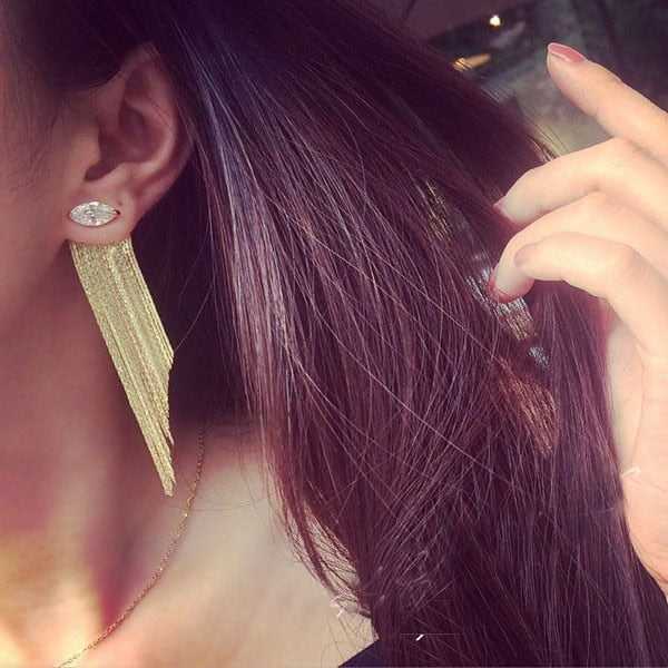 Statement Lady Gold Tassel Earrings