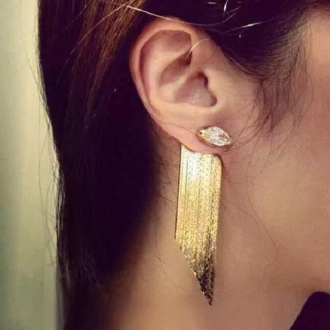 Statement Lady Gold Tassel Earrings