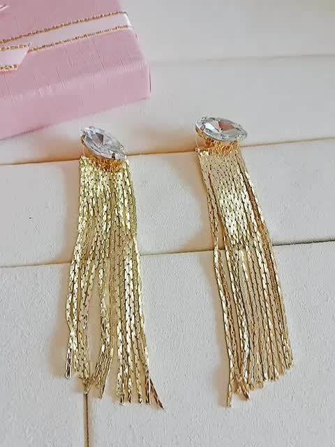 Statement Lady Gold Tassel Earrings