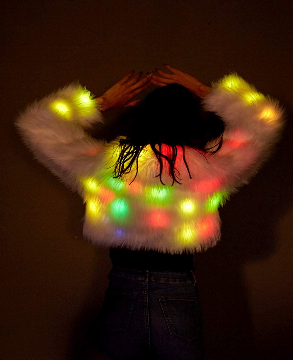 LED light show fur coat