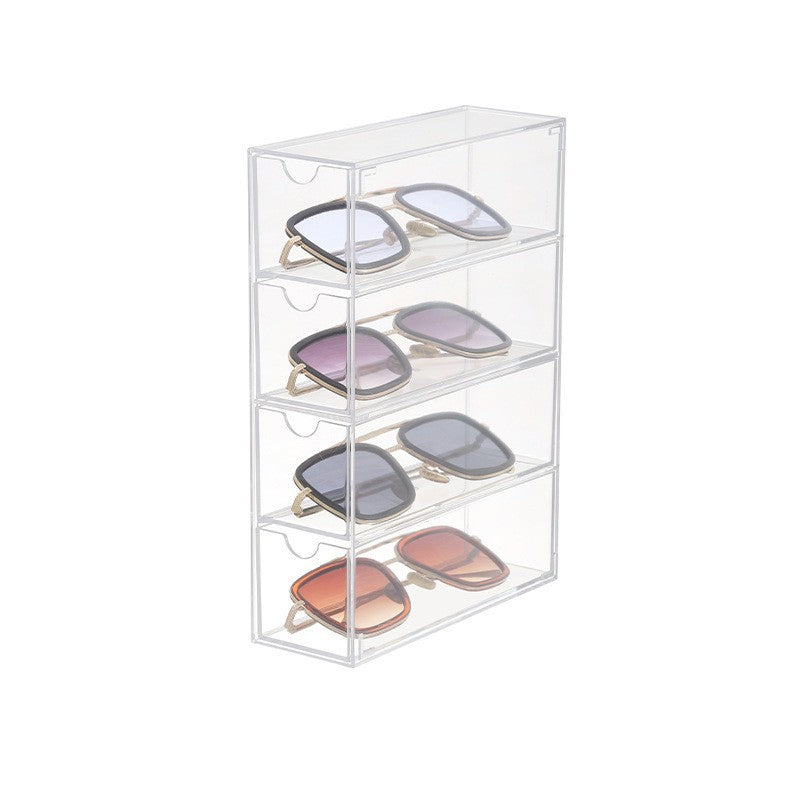 Snazzy Acrylic Stackable Four-drawer Glasses Storage Box