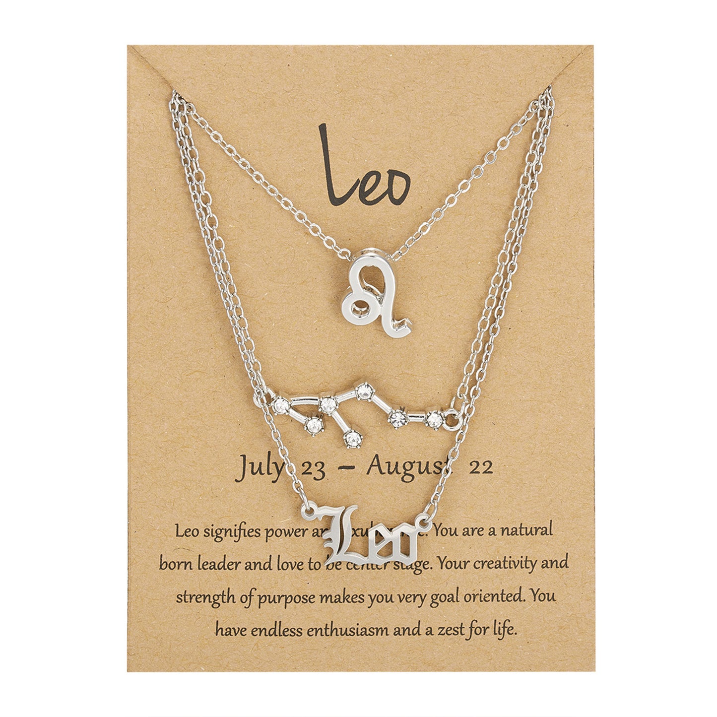 Statement Lady Zodiac Symbol Starry Sky Three-piece Necklace