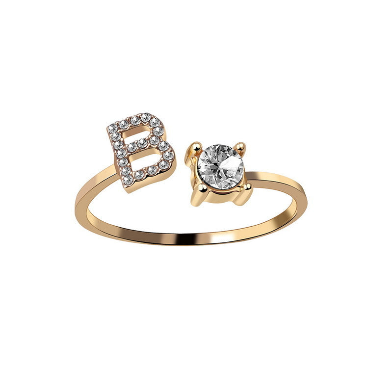 Statement Lady Adjustable Initial Fashion Ring