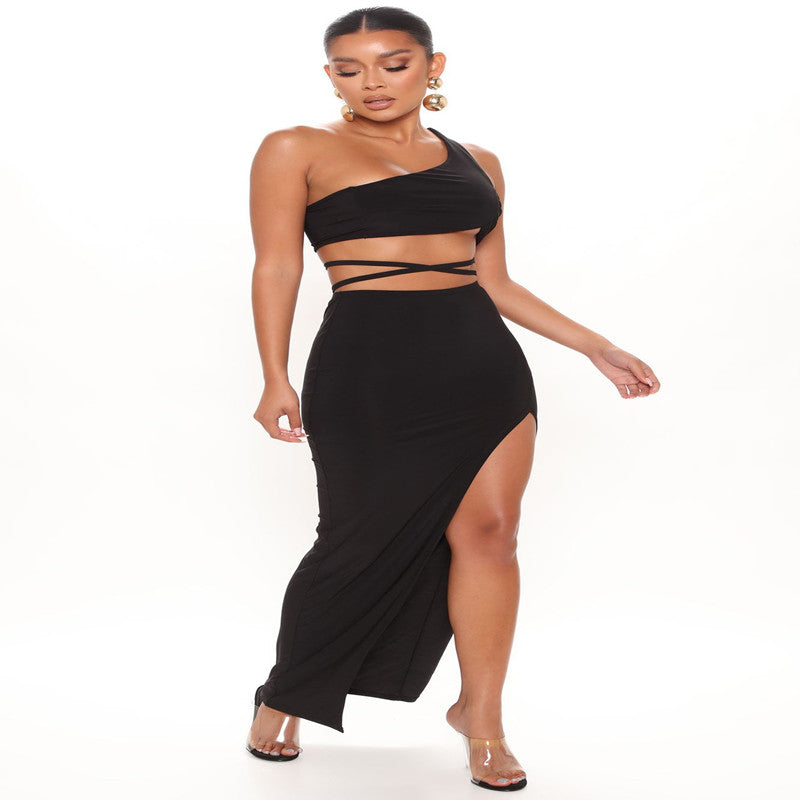 Succulence Collection Women's Off-Shoulder Slit Dress