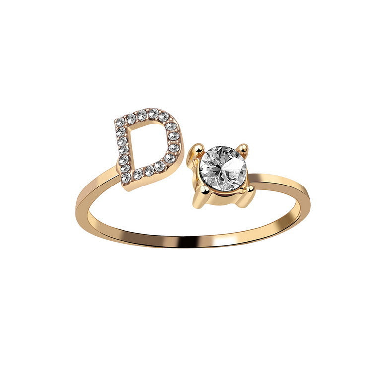 Statement Lady Adjustable Initial Fashion Ring