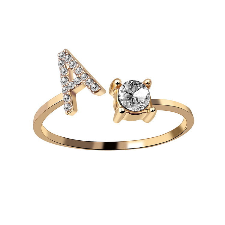 Statement Lady Adjustable Initial Fashion Ring