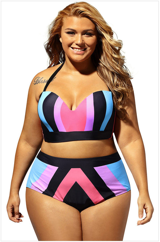 Succulence Collection Too Hot Two Piece Striped Swimsuit