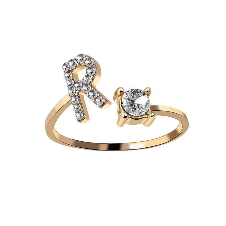 Statement Lady Adjustable Initial Fashion Ring