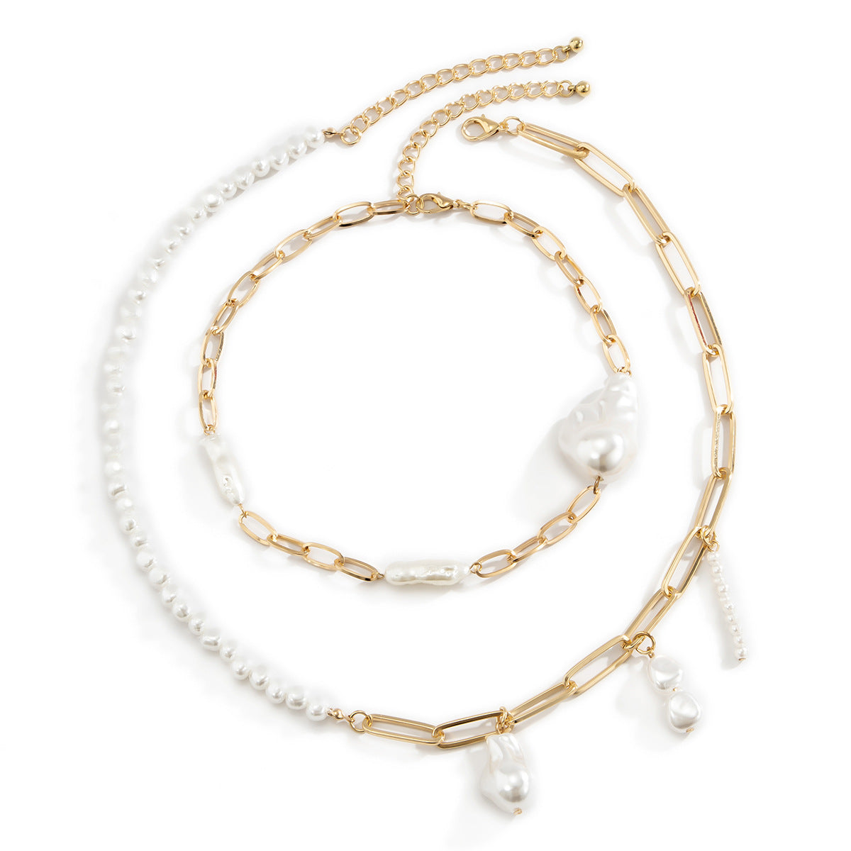 Statement Lady Asymmetrical Shaped Pearl Set