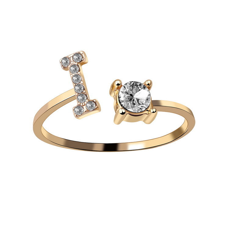 Statement Lady Adjustable Initial Fashion Ring