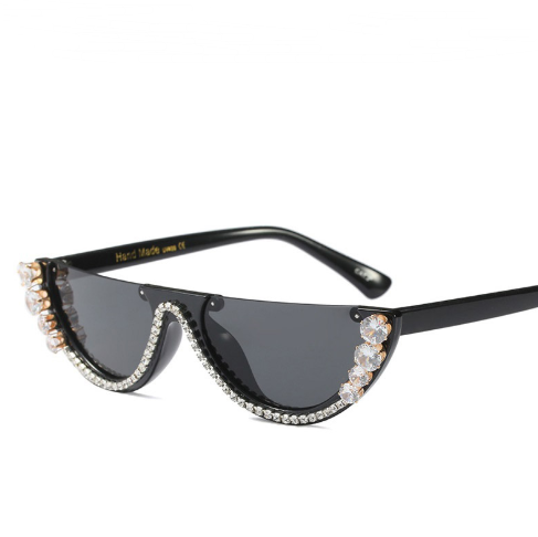 Spectacles On Rhinestone Flat Top Sunglasses