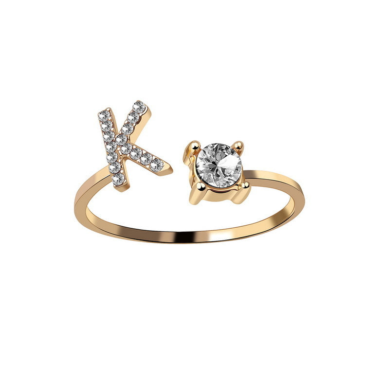 Statement Lady Adjustable Initial Fashion Ring