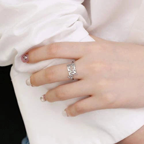 Statement Lady Adjustable Personalized Ring