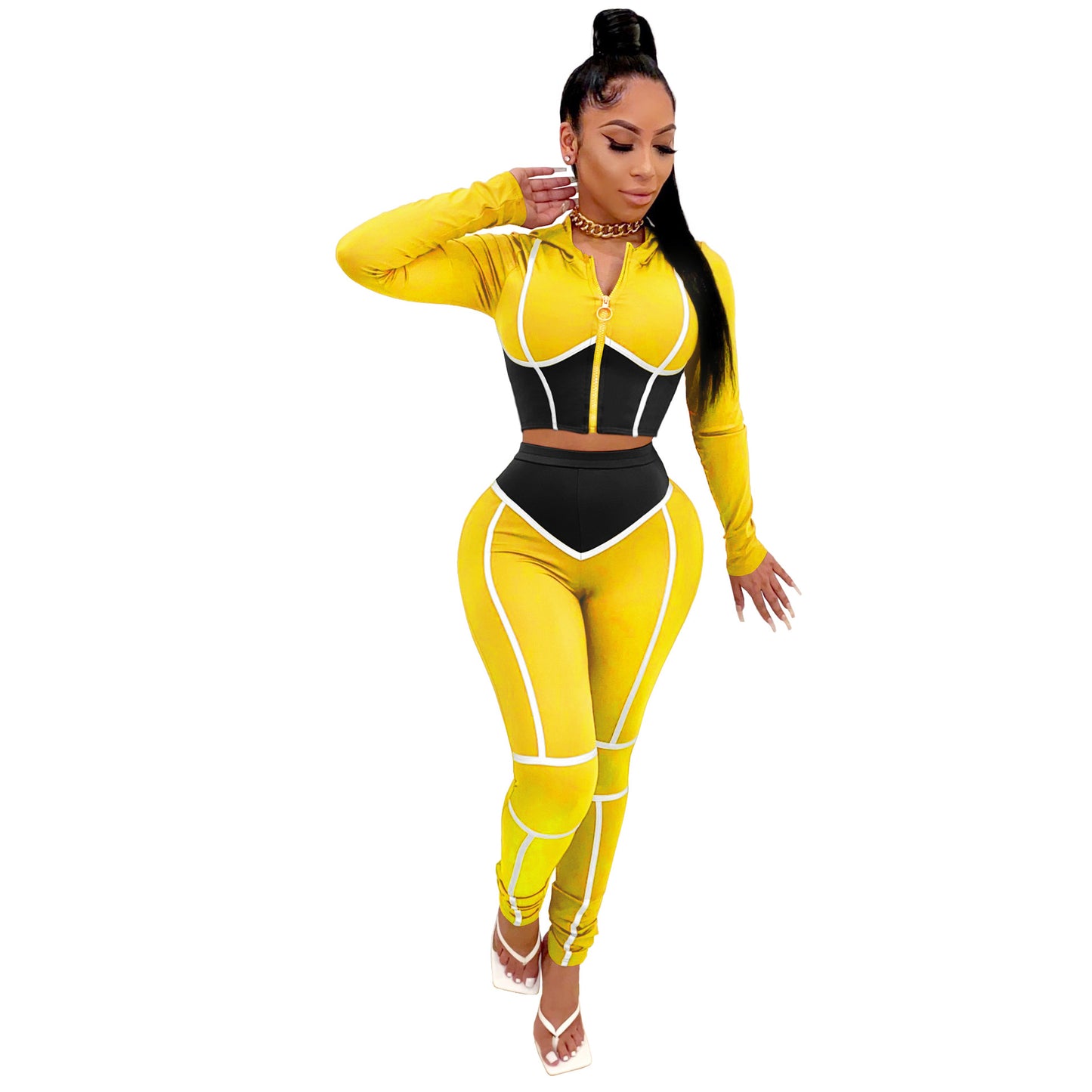 Sudoriferous Essentials Hooded Two-Piece Fitting Sports Suit