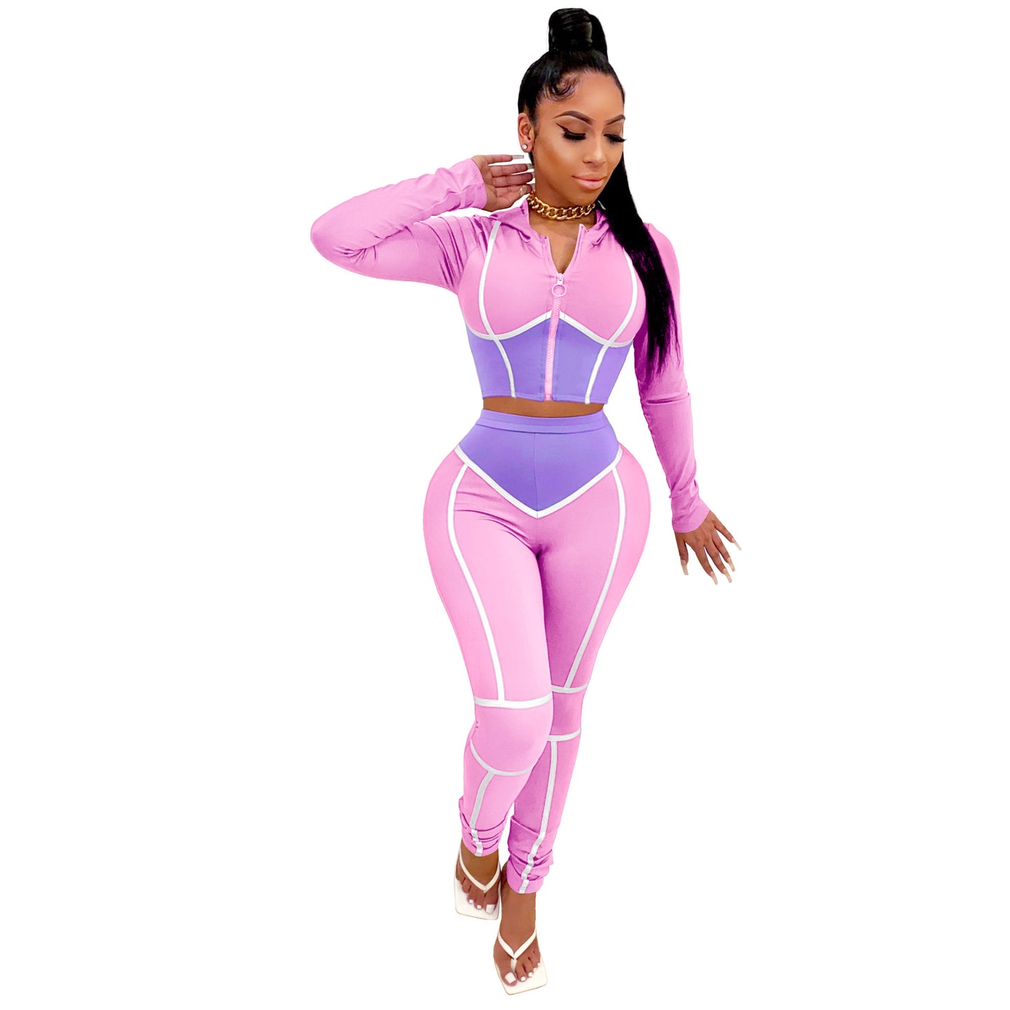 Sudoriferous Essentials Hooded Two-Piece Fitting Sports Suit