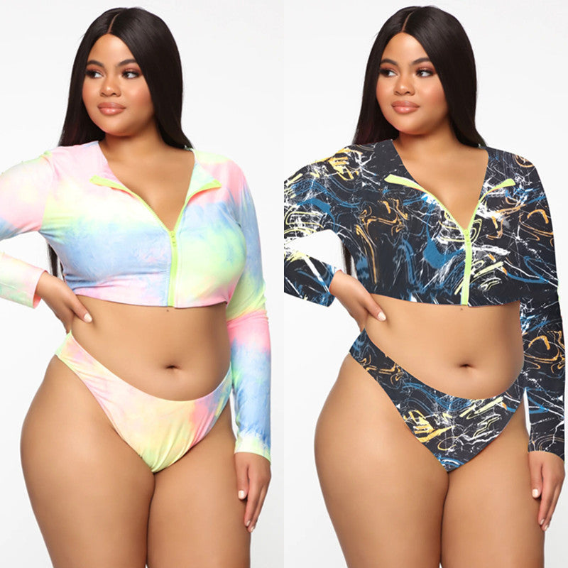 Succulence Collection Long Sleeve Colorful Sexy Swimsuit