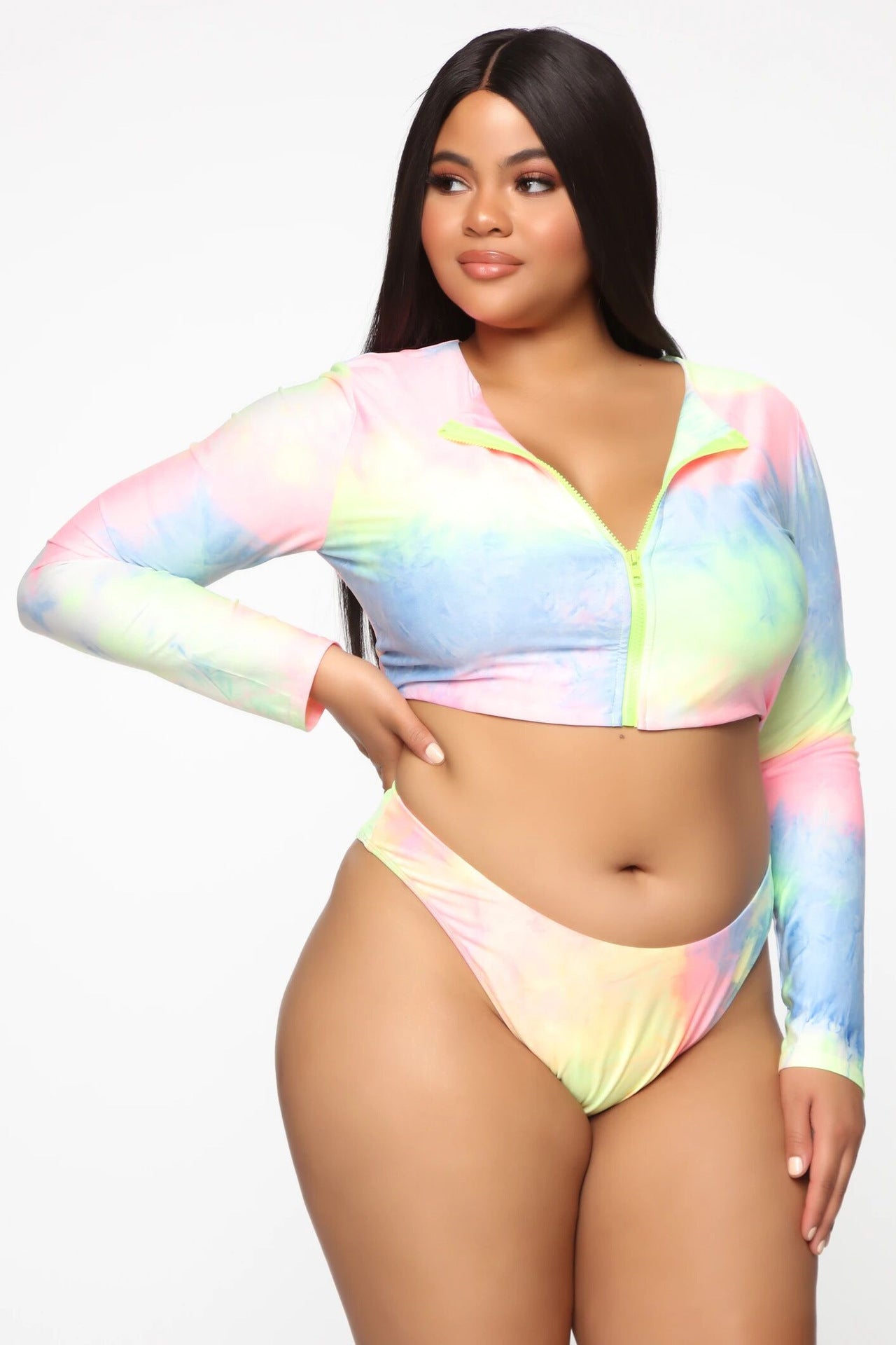 Long Sleeve Colorful Sexy Swimsuit