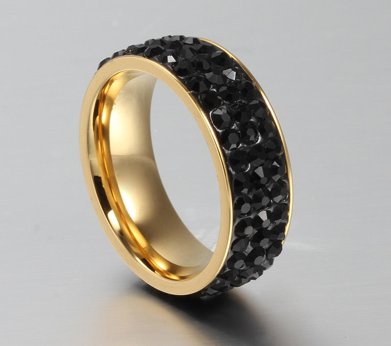 Statement Lady Titanium Steel Diamond Ring