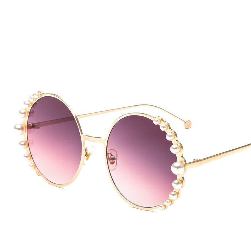 Spectacles On Pearl Round Frame Ladies Sunglasses