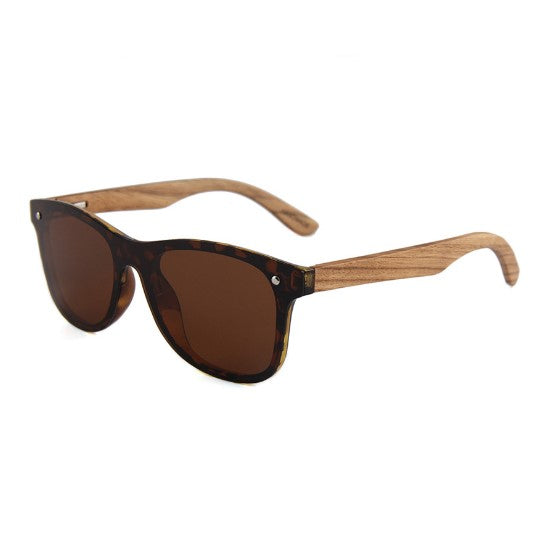 Spectacles On Natural Bamboo Wooden Sunglasses