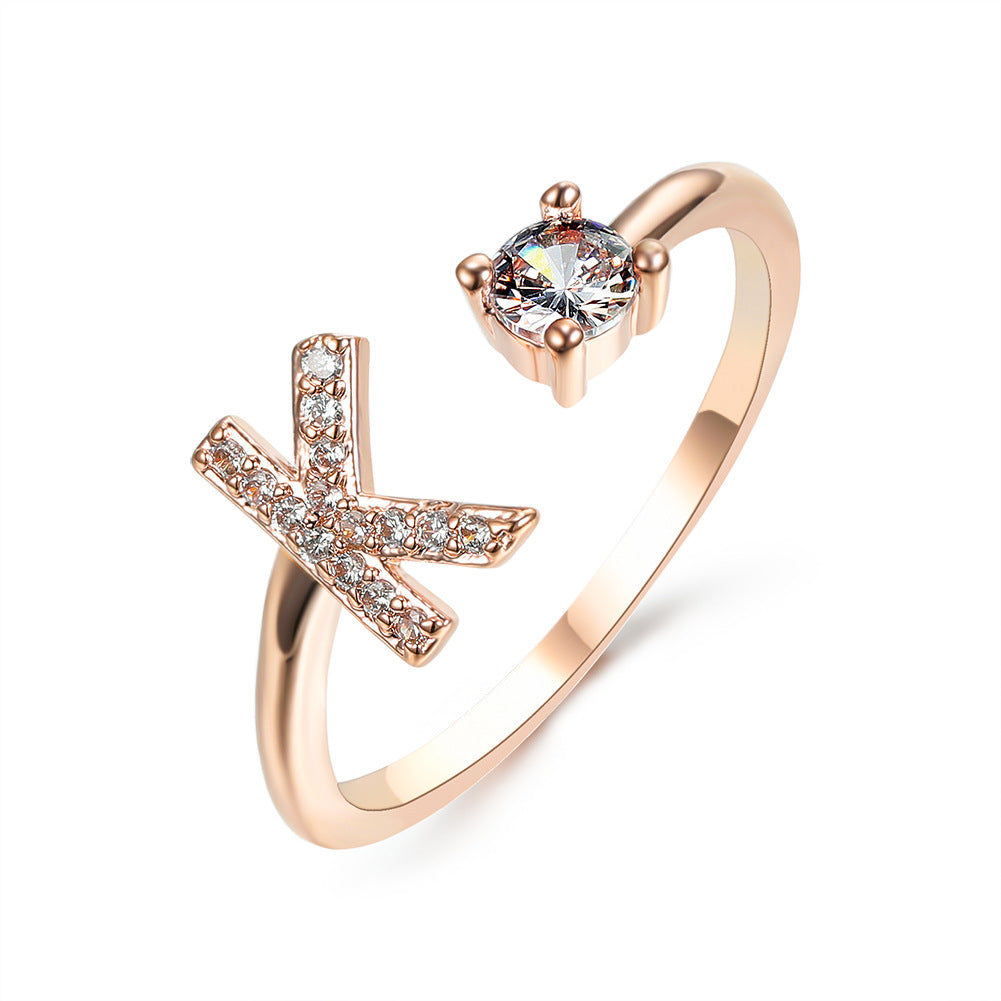 Statement Lady Adjustable Initial Fashion Ring