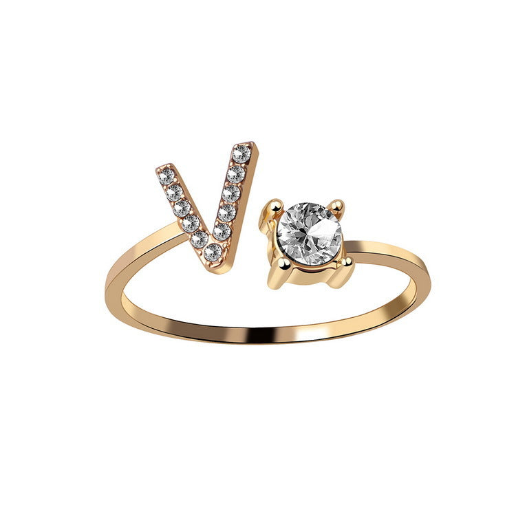 Statement Lady Adjustable Initial Fashion Ring