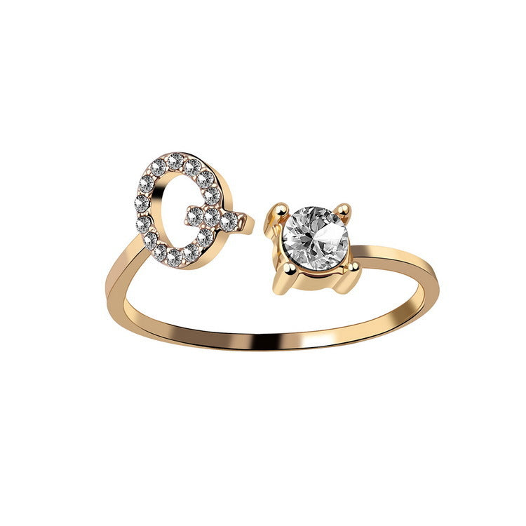 Statement Lady Adjustable Initial Fashion Ring