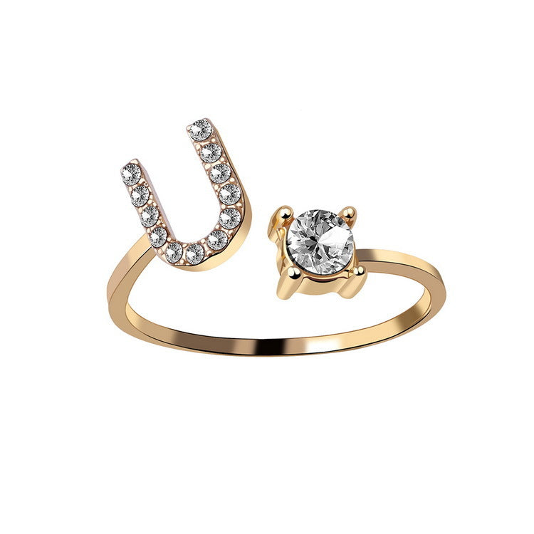 Statement Lady Adjustable Initial Fashion Ring