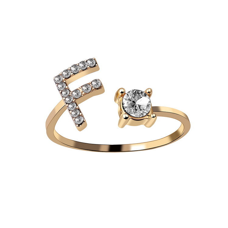 Statement Lady Adjustable Initial Fashion Ring