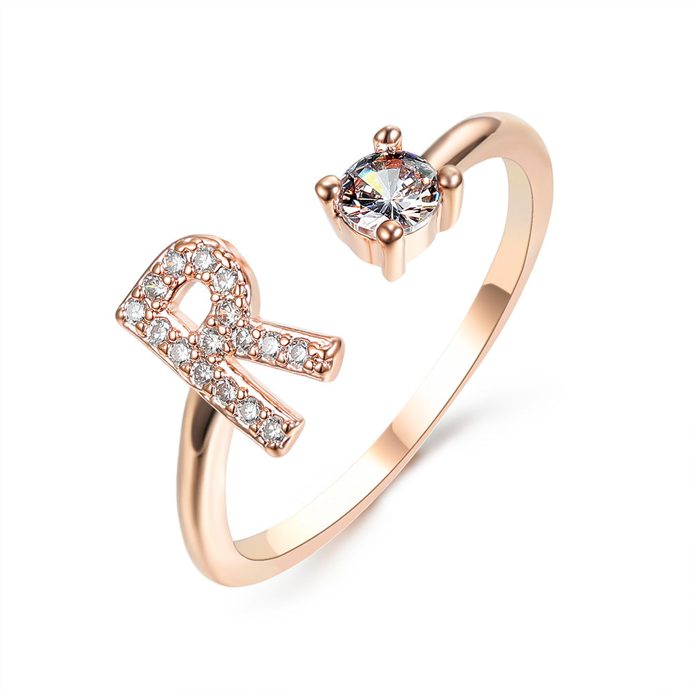 Statement Lady Adjustable Initial Fashion Ring