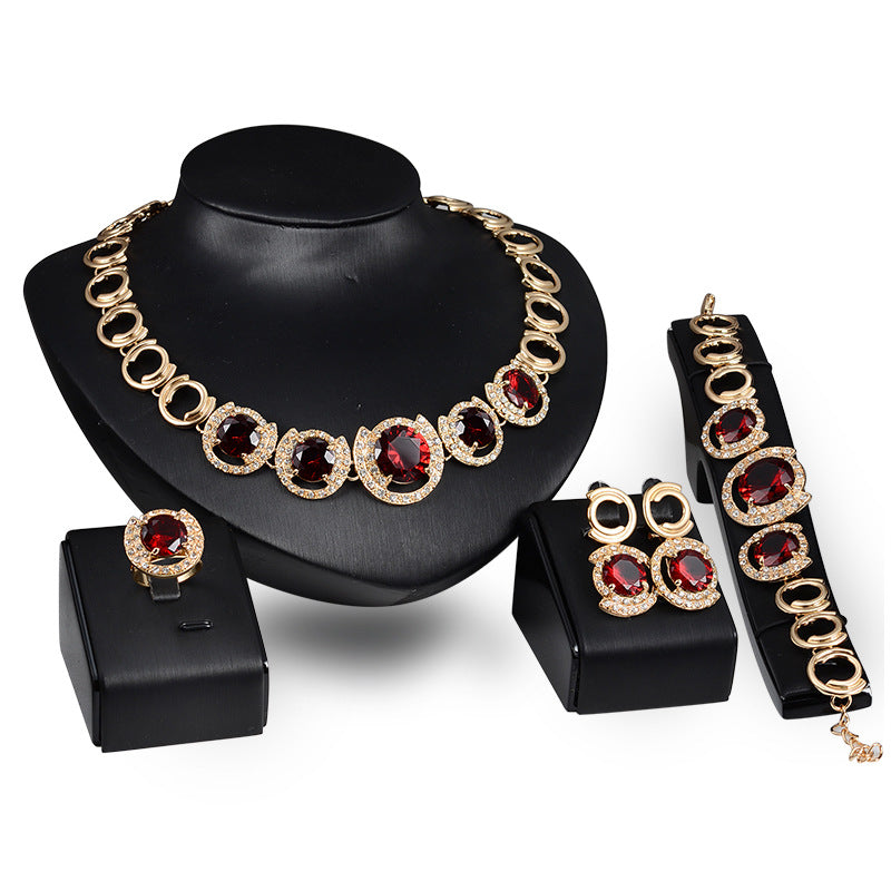 Statement Lady Four Piece Set Gold Jewelry Set