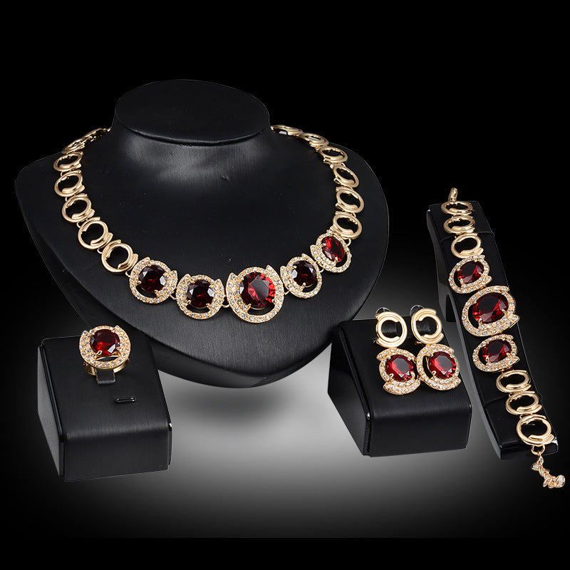 Statement Lady Four Piece Set Gold Jewelry Set