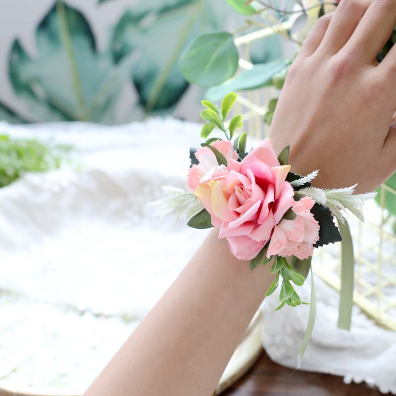 Statement Lady Floral Decoration Simulation Rose Wrist Corsage