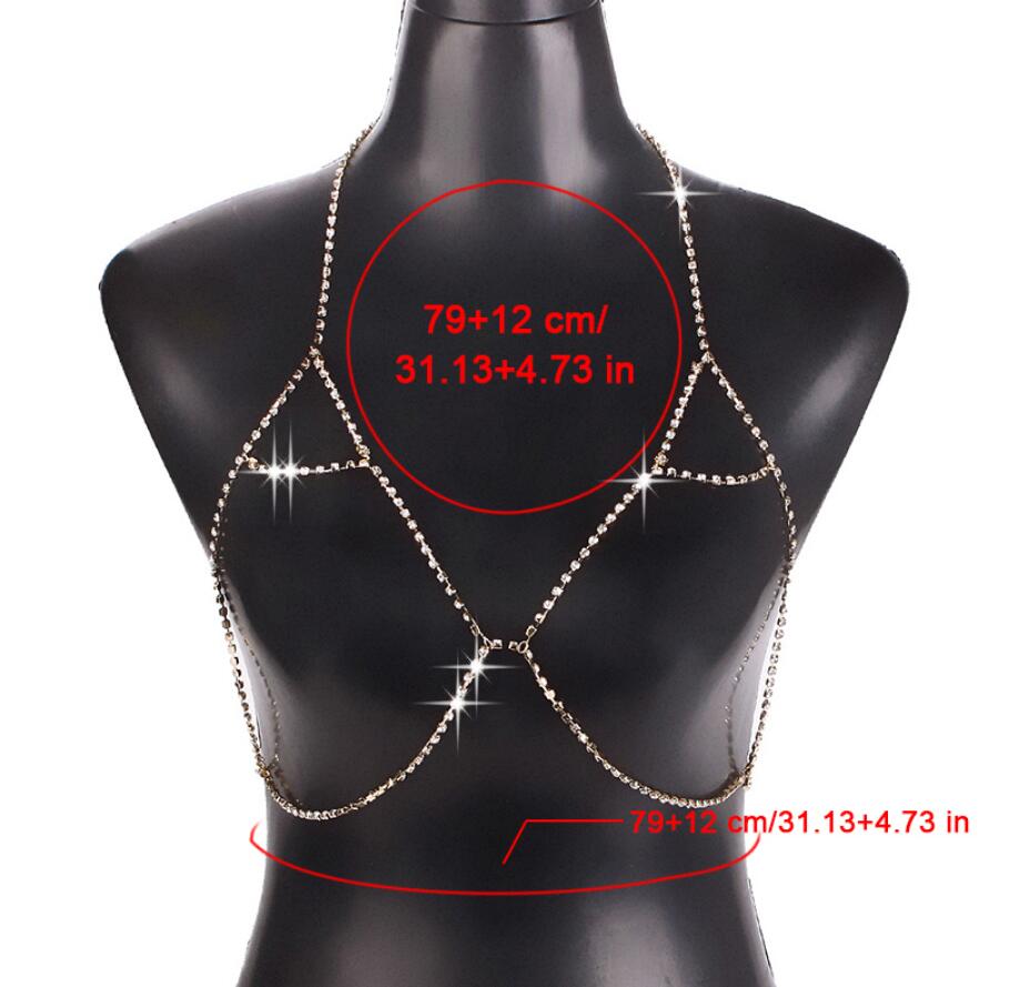 Succulence Collection Rhinestone Bikini Body Chain Choker Necklace