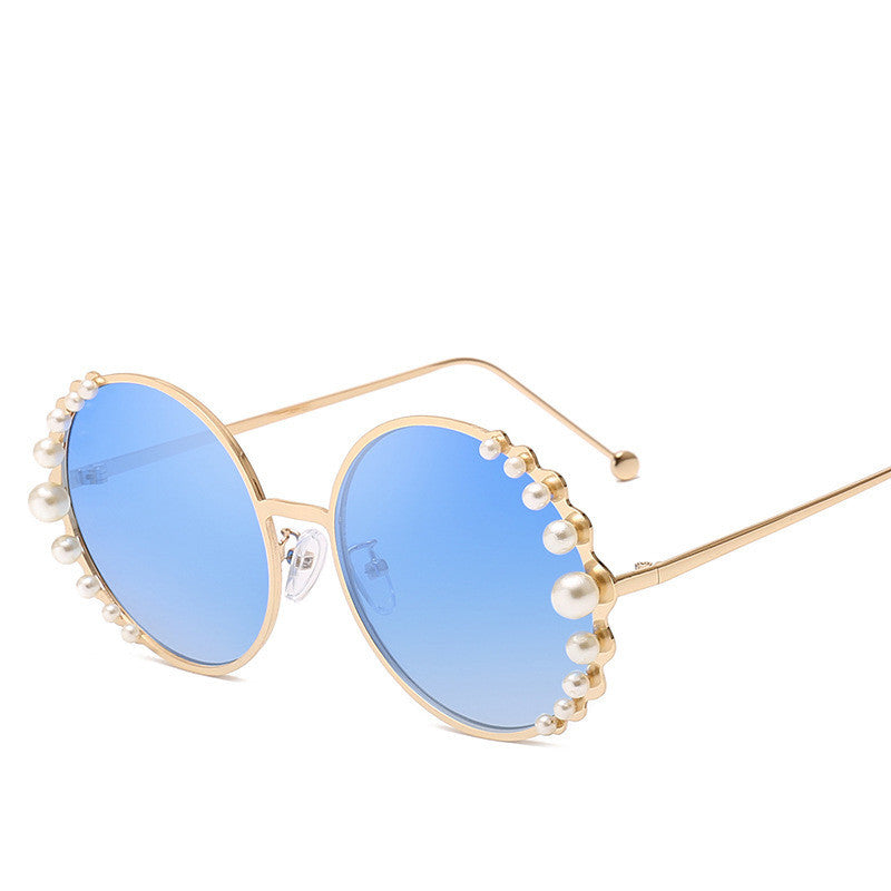 Spectacles On Pearl Round Frame Ladies Sunglasses