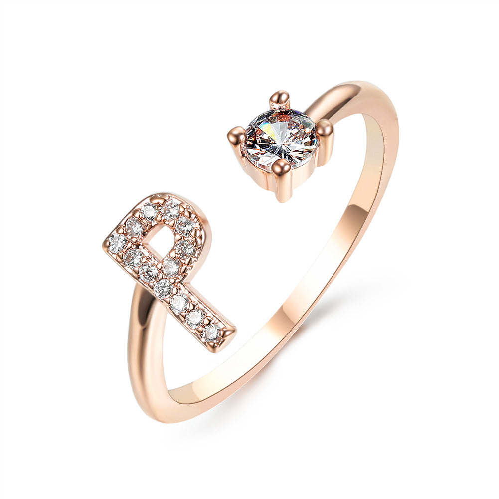 Statement Lady Adjustable Initial Fashion Ring