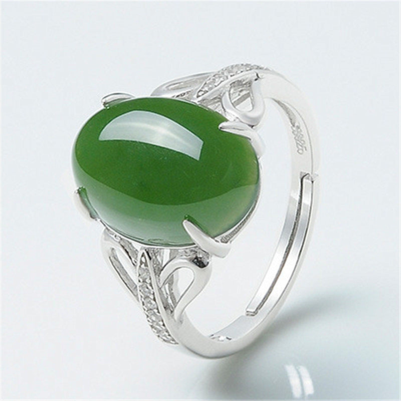 Statement Lady Fashion Green Agate Ring