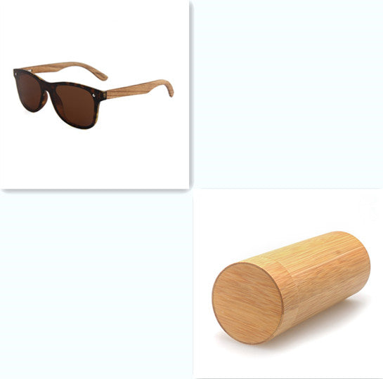 Spectacles On Natural Bamboo Wooden Sunglasses