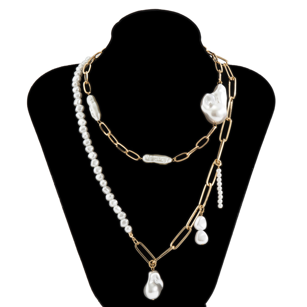 Statement Lady Asymmetrical Shaped Pearl Set