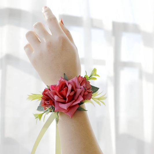 Statement Lady Floral Decoration Simulation Rose Wrist Corsage