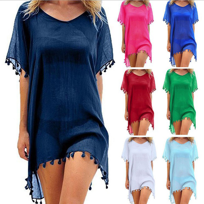 Succulence Collection Loose Chiffon Summer Beach Tunic Cover-Up